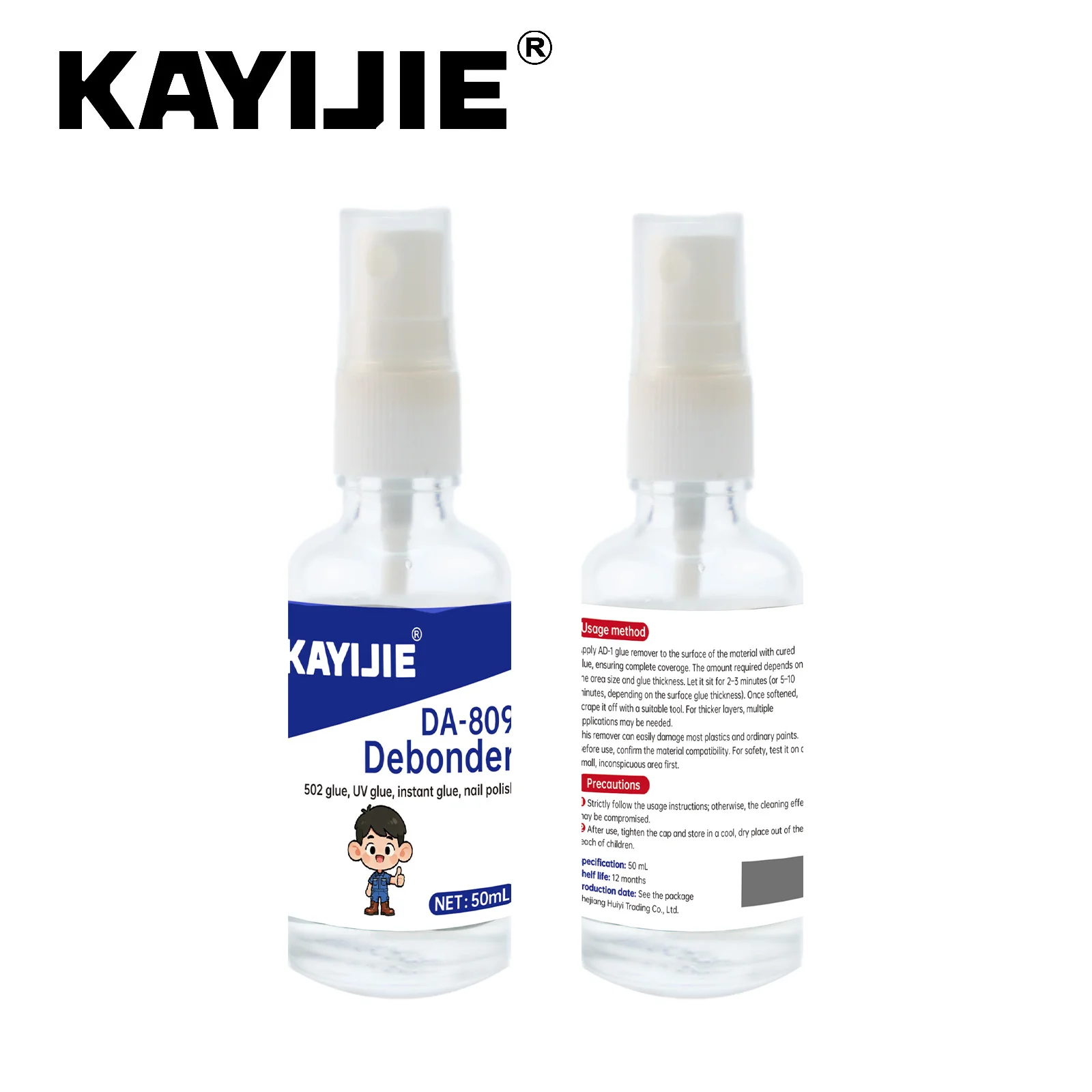 kayijie-DA-809-Nail Glue Remover, Debonder for Nail Tips, 502/Super Glue & Clothing Adhesive