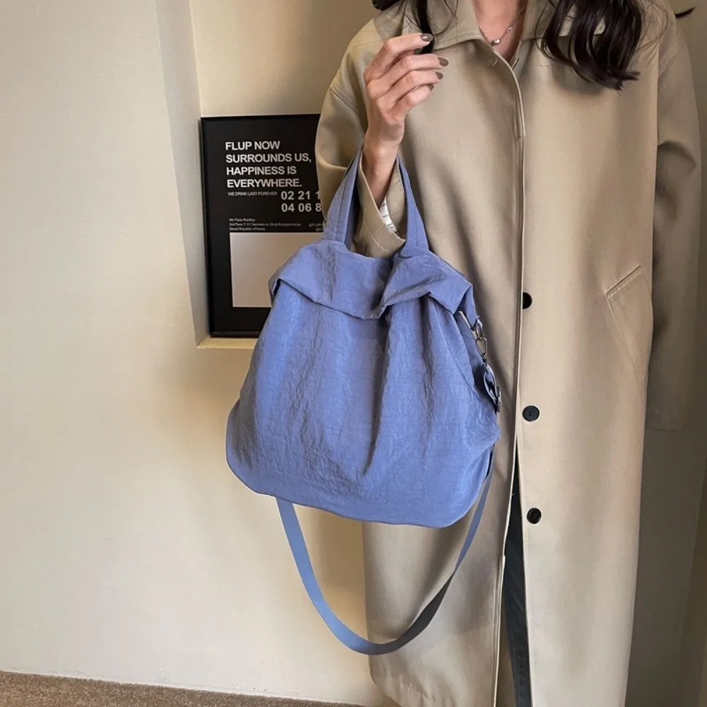 

Storage Bag Large Capacity Nylon Tote Bag Soft Lightweigh Woman Shoulder Bag Commuting Solid Color Minimalist Handbag Work