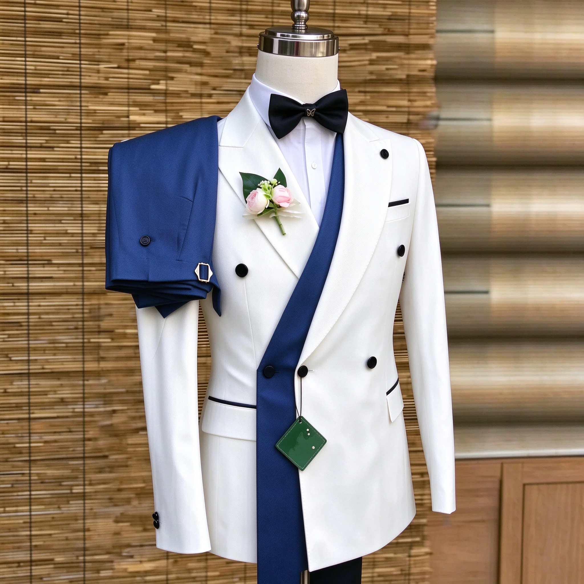 Suits for Men Double Breasted Wedding Groom Formal Business Blazer with Pants Male Suits Tuxedo Custom 2 Pieces Suit Jackets