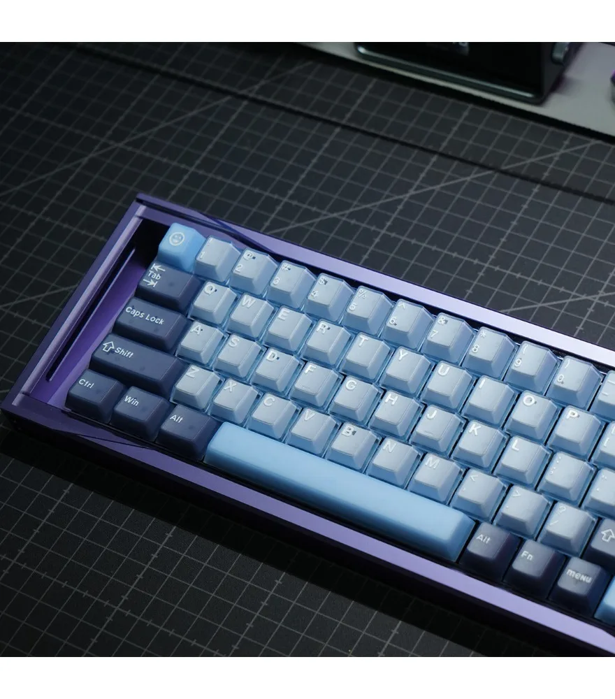 Blue Coconut Bubble Semi-transparent Keycap 164 Keys PBT + PC Crystal Customized Original Factory Suitable for Wooting