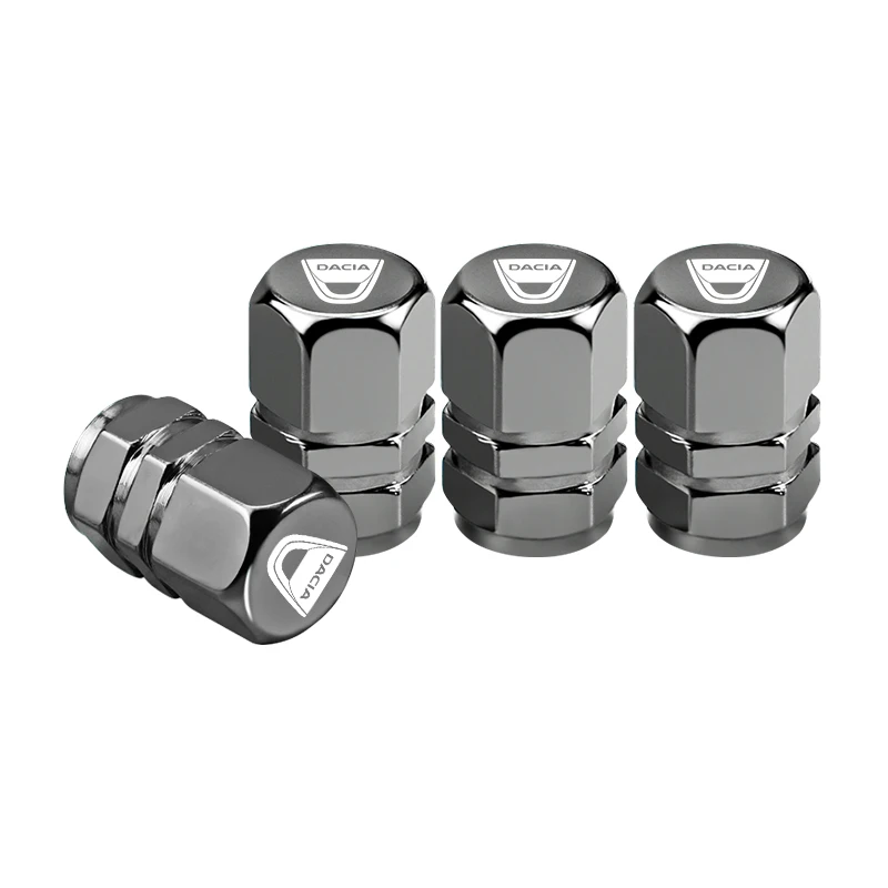 4 Stück Metall-Ventilkappen zum Einschrauben, Auto-Emblem, Staubschutz, Zubehör für Dacia Duster Logan Sandero Stepway Dokker Lodgy MCV