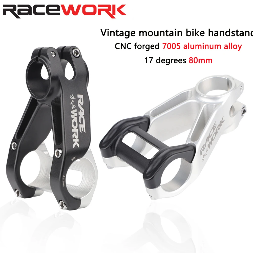 RACEWORK Bike Handledar Stem High Strength Aluminum Alloy Minus 17 Degrees 80mm Mountain Power Cycling Stem