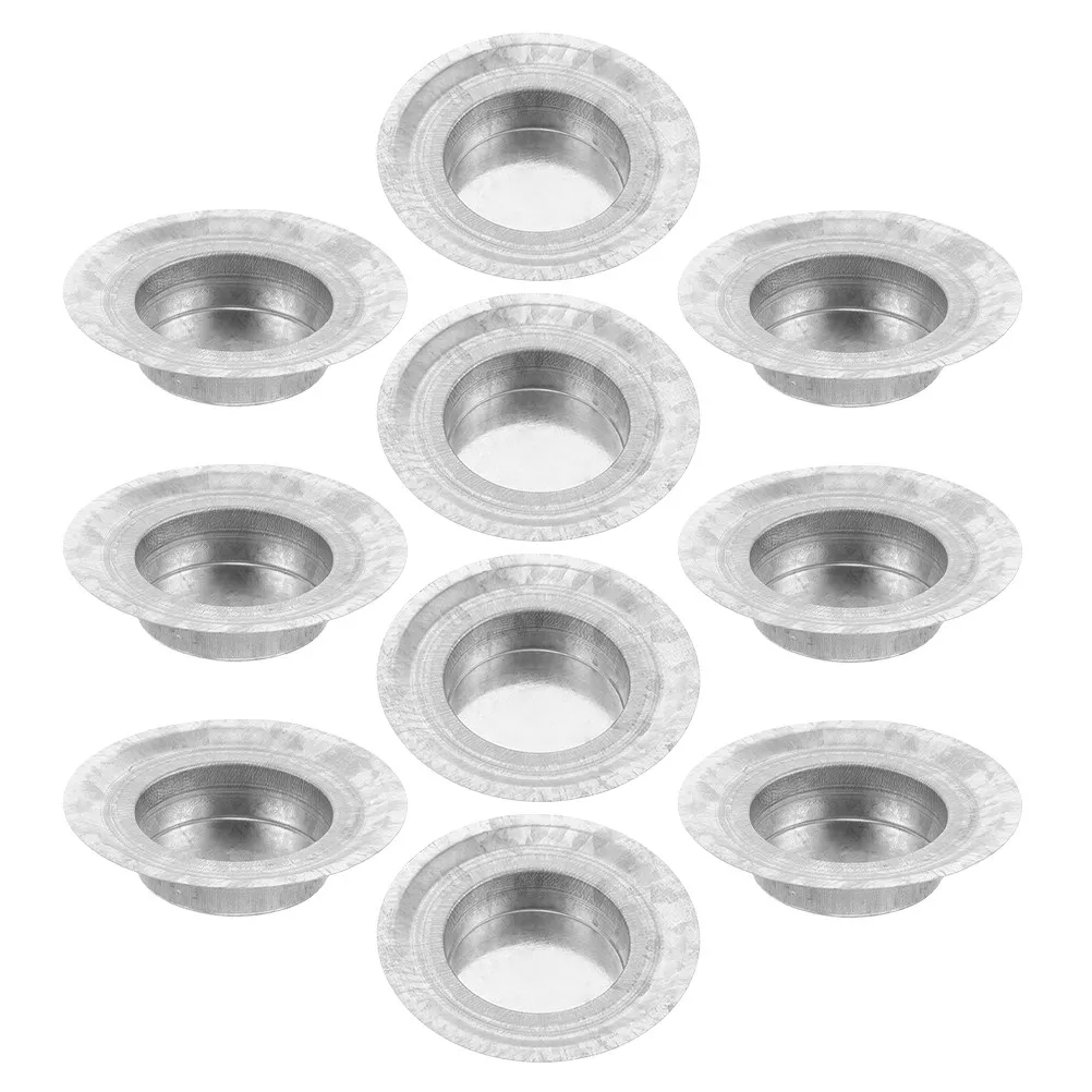 10Pcs Jar Holder Inserts Stainless Steel Metal Lid Holder for Tea Light Candles Indoor Decorative Wax Jar