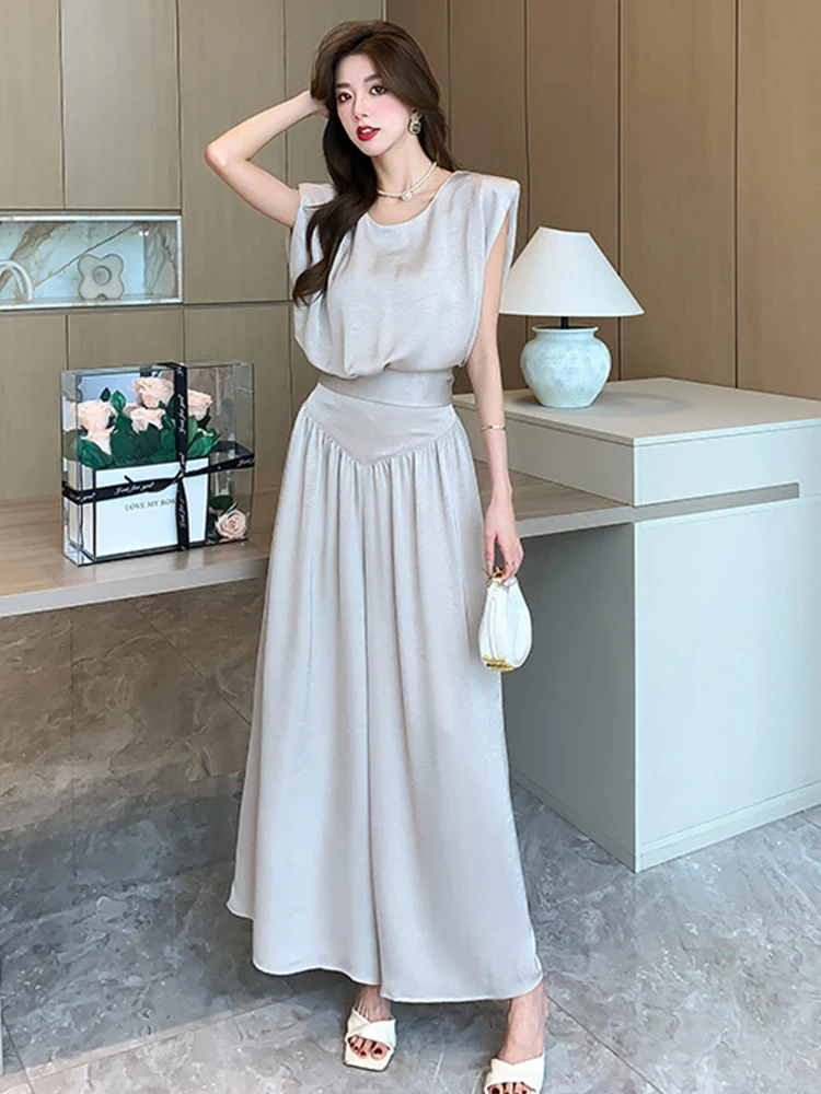 Korean Professional Elegant 2 Piece Outfit Women Clothes Loose Bandage Bow Tops Shirt Blouse High Waist Long Pants Trousers Set