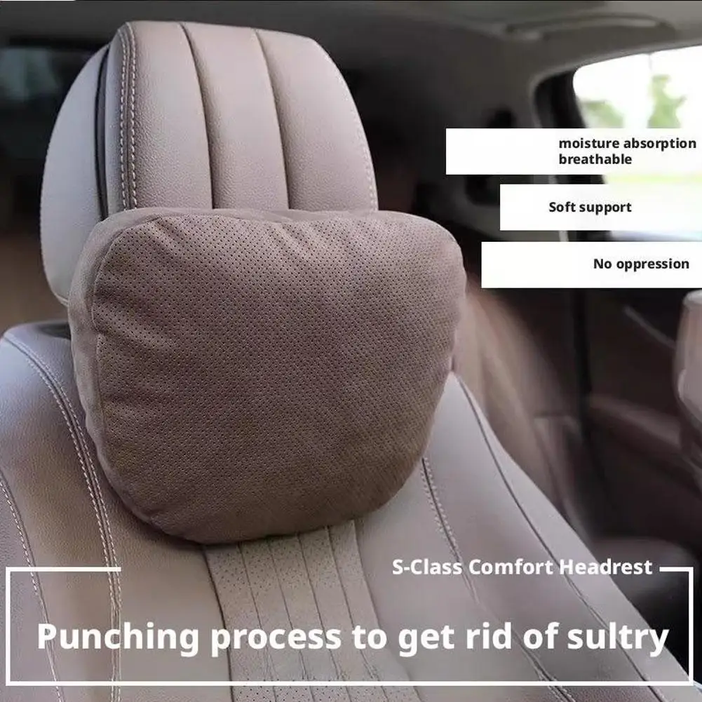 Car Headrest  Soft Comfort Auto Seat Neck Support Mat Pillow Cars Accessories Compatible For Tesla Audi Auto Interior view 5