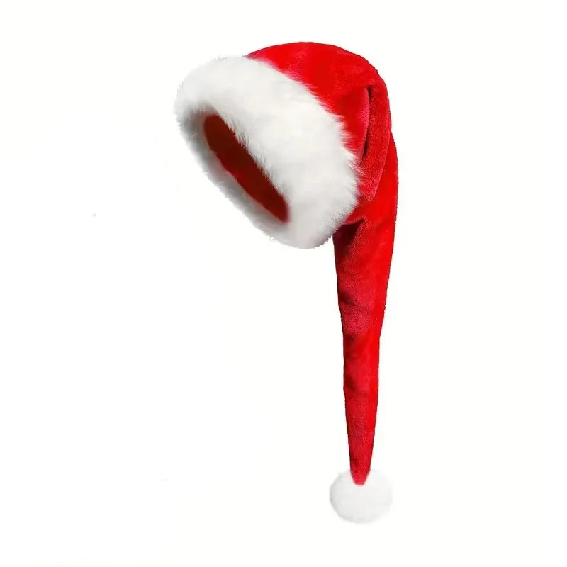 

75cm Long Christmas Hat Luxury Plush Santa Claus Hat for Adults Xmas New Year Gift Festive Party Supplies Christmas Decoration