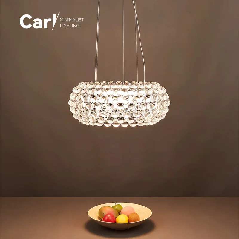 Modern Minimalist Bead Crystal Chandelier Designer Creative Living Room Bedroom Dining Room Atmosphere Home Decorative Lights.