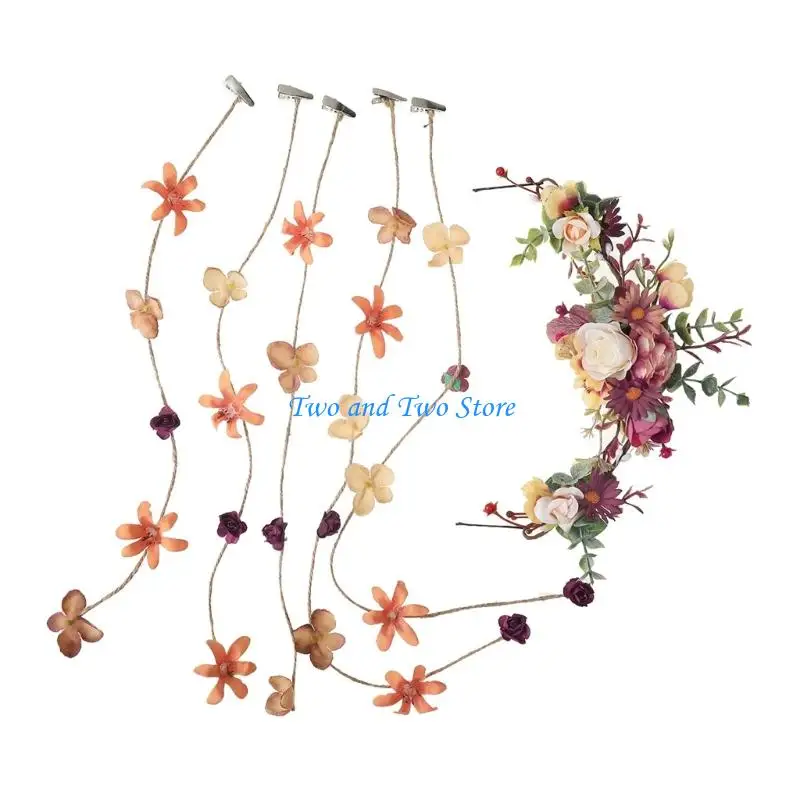 HX6F Elegant Artificial Flower Hairband Hair Clip For Festival And Special Occasion