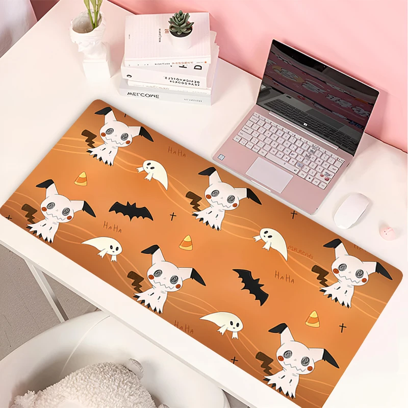 Bantalan Mouse Laptop Anime lucu m-mimikyu alas meja Keyboard dekorasi meja karet alami bantalan Mouse Panjang karpet kantor pinggiran mengunci