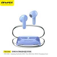 Awei-T85 ENC Noise Reduction Bluetooth Earphones 4 Mic Call Noise Reduction Headphones Bluetooth 5.3 Music Wireless TWS Headset