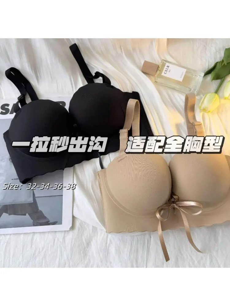 Heißer Verkauf Push-Up-BH für kleine Brust, 5 cm gepolsterter Lift, nahtlose, bequeme, unsichtbare Unterwäsche, Brustverstärker mit herausnehmbaren Polstern