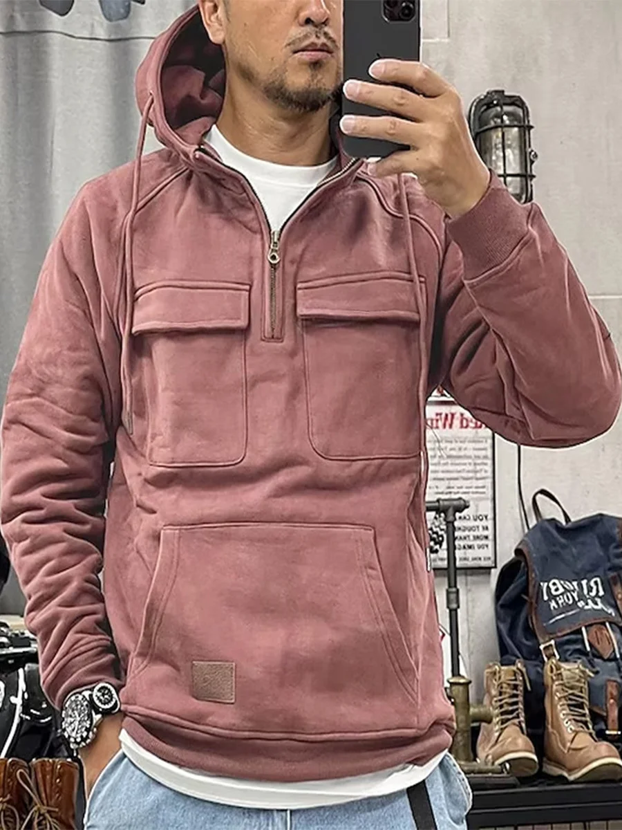 

Мужская повседневная цветная толстовка-худи свободного кроя с длинными рукавами, ветрозащитная, теплая, из полиэстера, для повседневной носки и спорта