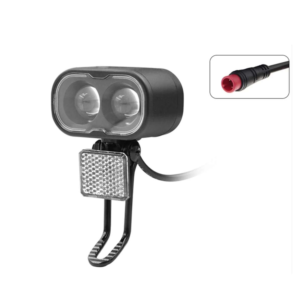 NN89R Bicycle Lithium Battery Headlight 12-48V 2Pins Waterproof Plug Front Lamp Mountain Road Bike Cycling Accessories