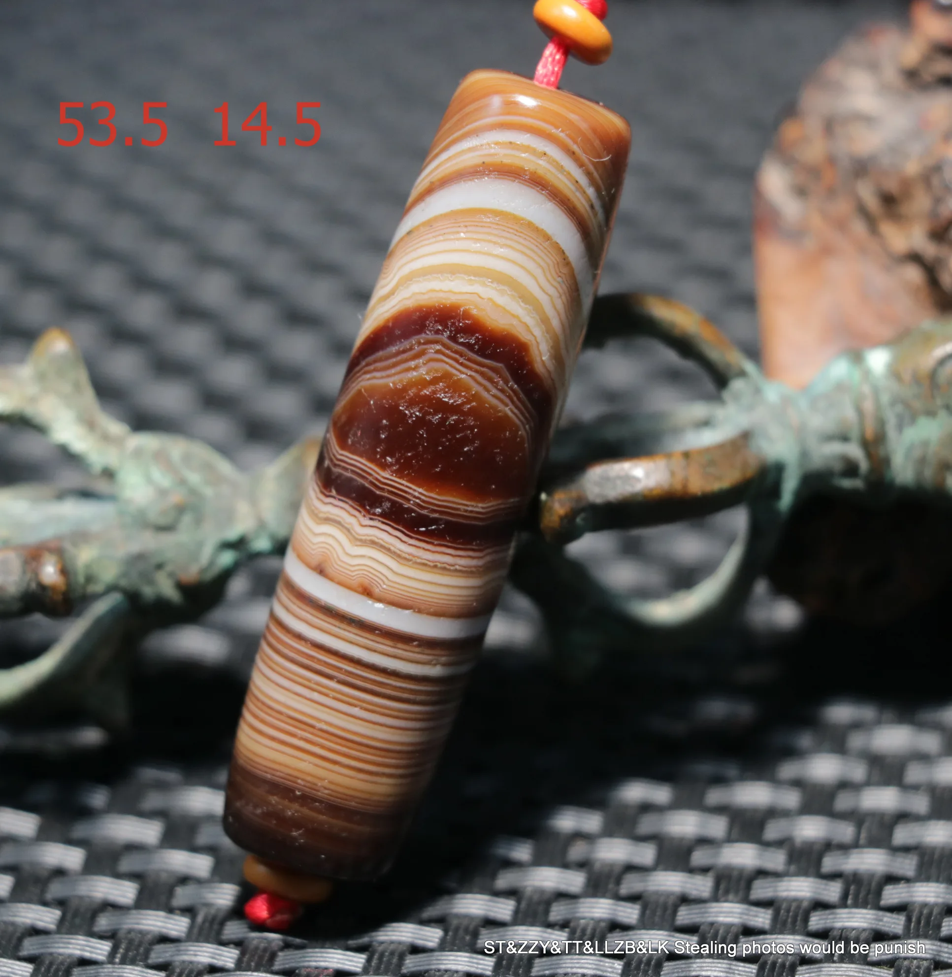 

5A Energy Tibetan Old Oily Agate Natural Silkworm Line Eye Rich DZi Bead Pendant Timestown UPD230205a1