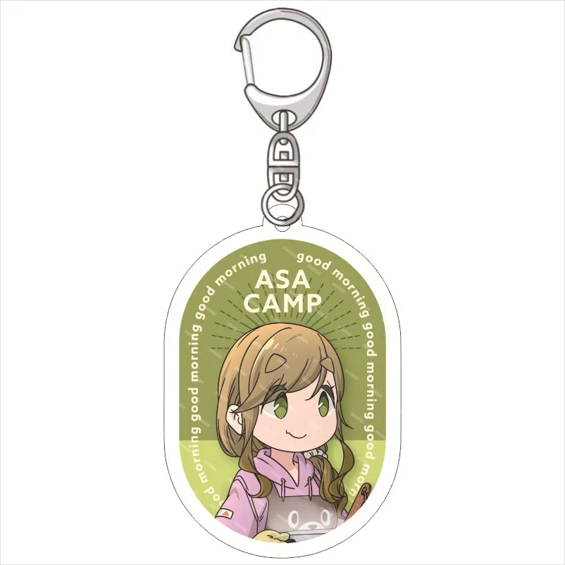 Anime Laid Back Camp acrylic keychain wasabi Mugohara Fujiko Shimarin Okaki Chiaki Car luggage pendant Fans friend gifts 6cm