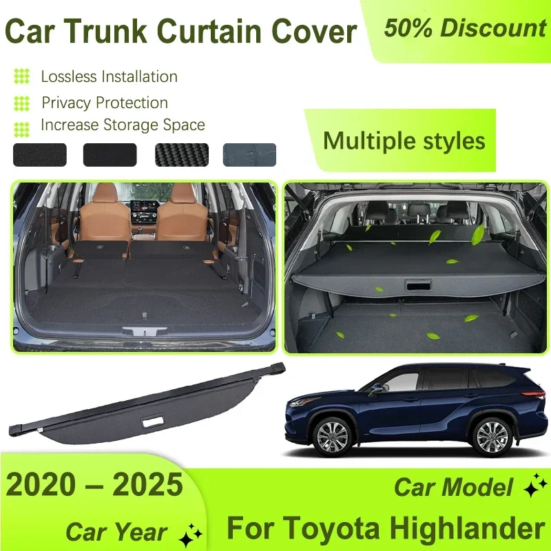 

Car Trunk Storage Rack Covers For Toyota Highlander XU70 Crown Kluger 2020-2025 Retractable Cargo Liner Shelter Auto Accessories