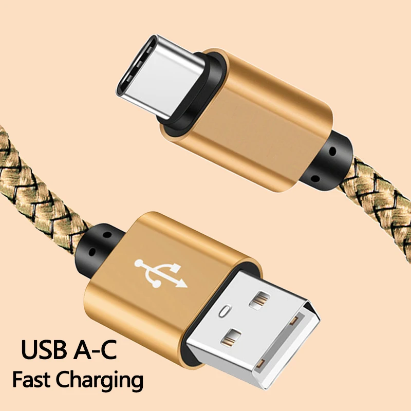 USB A auf Typ C Ladekabel Schnellladegerät Nylon Datenkabel für iPhone Android Huawei Samsung TypeC Ladegerät 1M 2M 3M – Detail 1