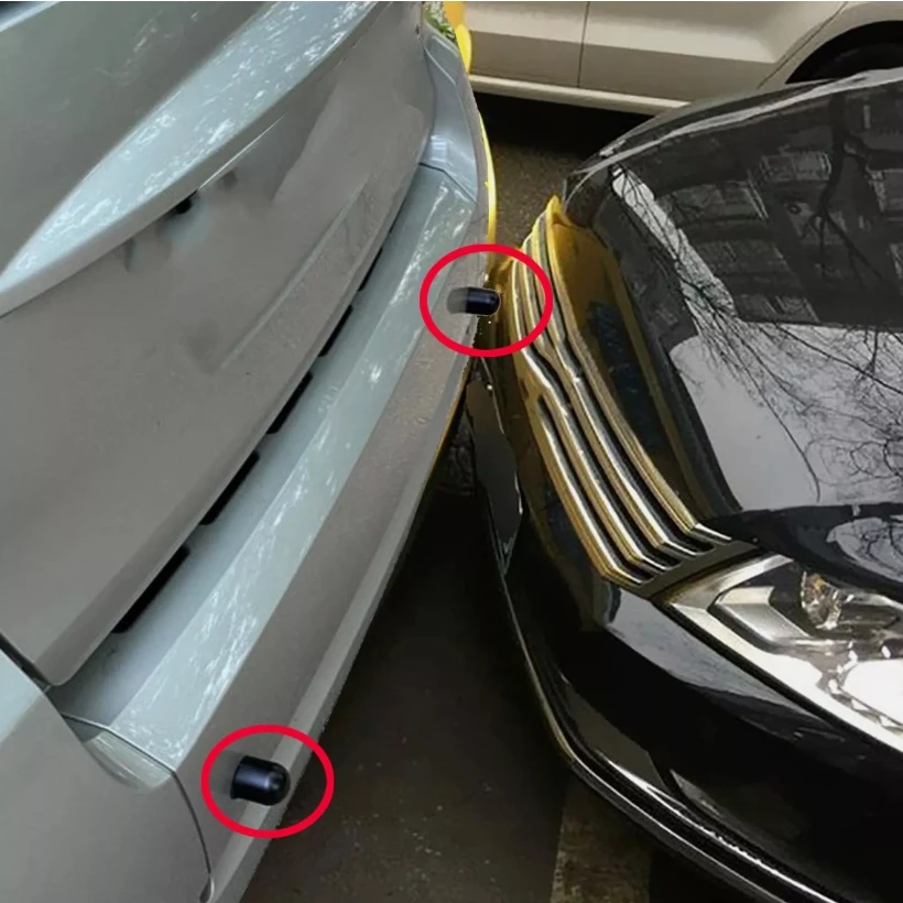 

2pcs Car Rear Bumper Anti Collision Round Guard Protectors Black Buffer Block For Smart Fortwo 451 Car Accessories