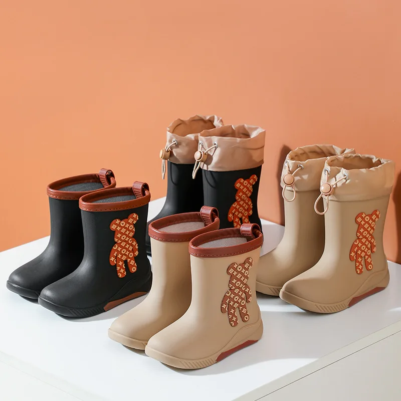 New children's rain boots Medium and large children's summer rain boots students outdoor non-slip waterproof shoes