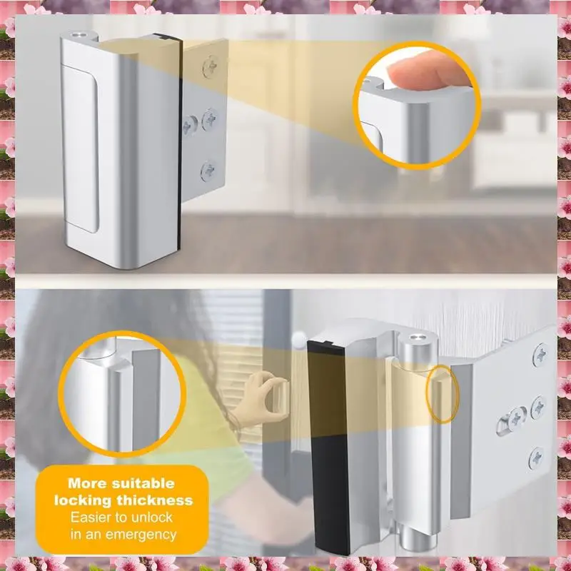 

2025 1Pack Aluminium Alloy U Door Reinforcement Lock Security Door Lock Home Proof Door Stopper Silver,1Pack Aluminium Alloy U D
