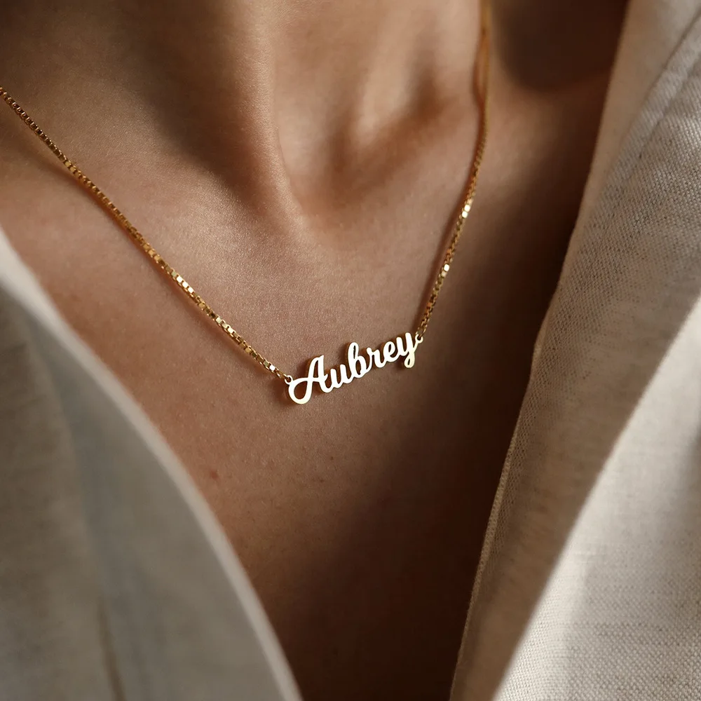 

Customize Stainless steel necklace Custom English name necklace personalized DIY name necklace Fashionable unisex couple neckla