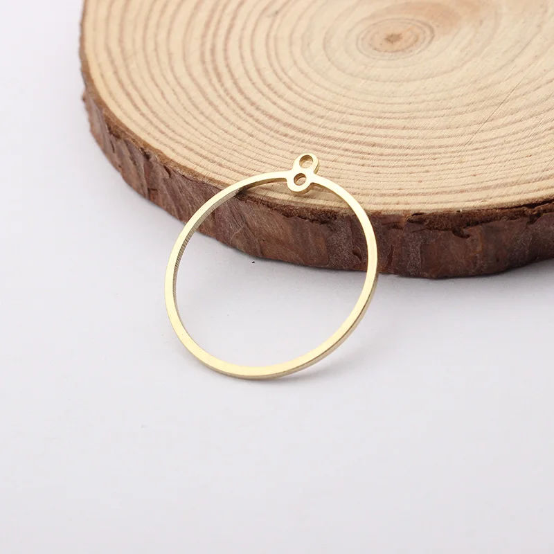 20pcs Raw Brass Round Circle Charms Connnector DIY Earrings Necklace Jewelry Charms Pendant Findings Supplies