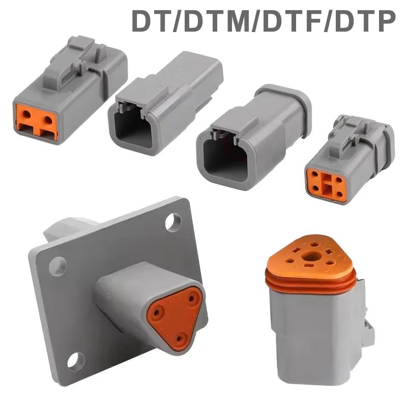 DT Flange Connector Deutsch Type Waterproof Male Female Plug Socket Sealed Plug DTM DTP Connectors for Automotive Car Wire