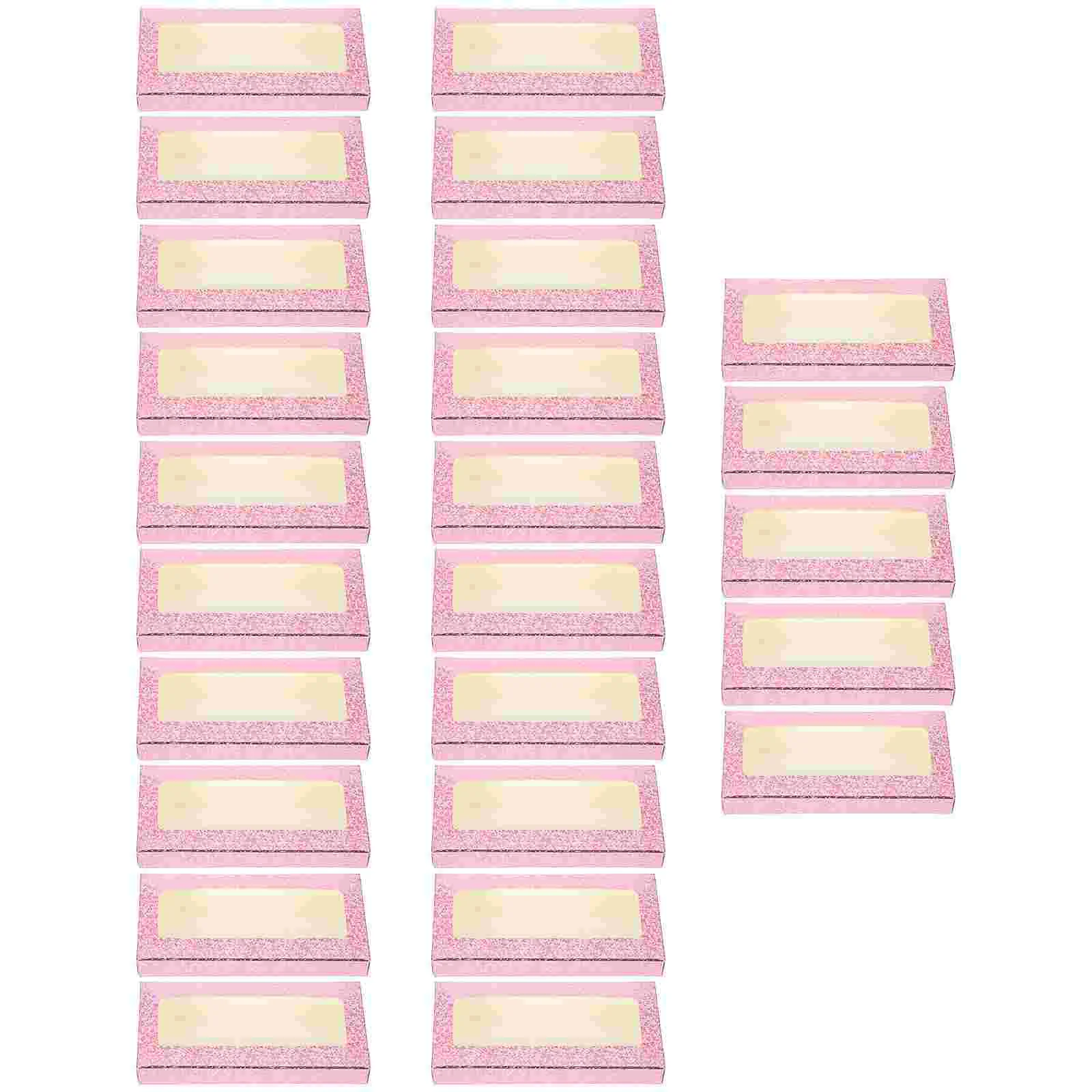 

25 Pcs Nail Box Fake Eyelashes Empty Organizer Color Cases Storage Paper False