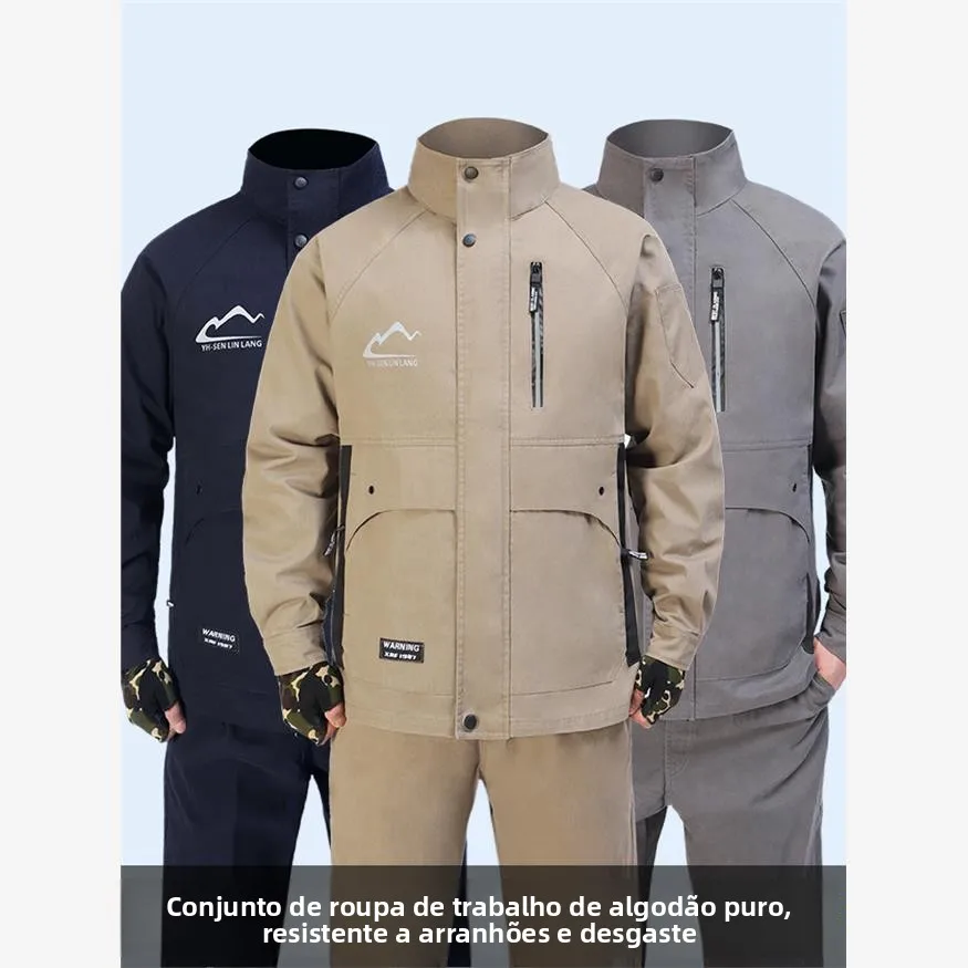 2026-new-pure-cotton-work-uniform-set-welding-anti-scald-wear-resistant-thick-labor-protection-clothes-men's-spring