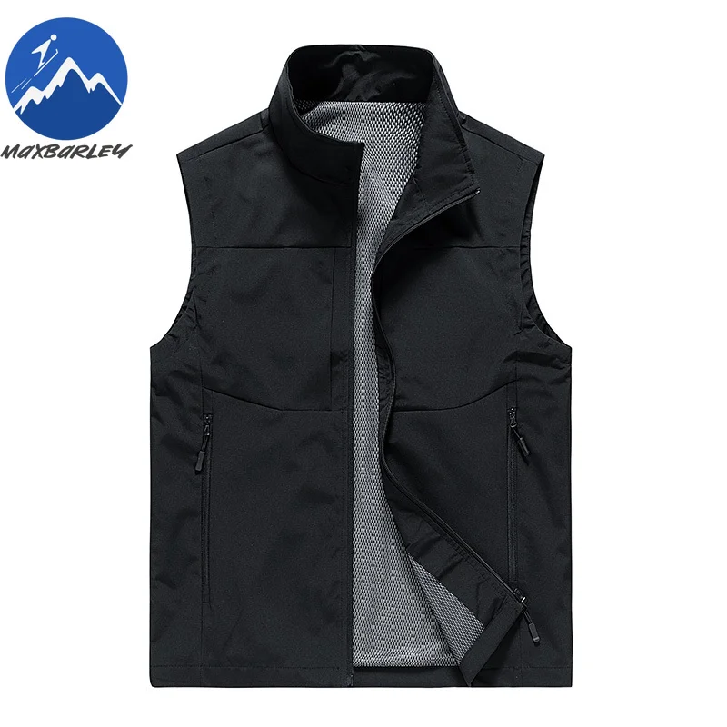 

Maxbarley 2026 Casual Fishing Vest Men Spring Autumn Fashion Solid Color Soft Shell Vest High Quality Bike Sleeveless Jacket Man