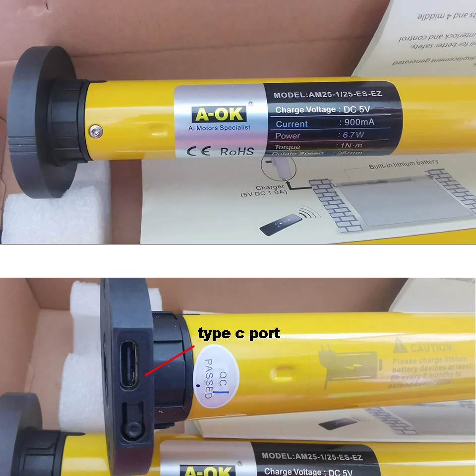 Imagem -06 - Tuya Zigbee Inteligente Motor Tubular rf Persianas dc Obturador Bateria li Motor de Cortina para Tubo de 38 mm Alexa Google Home A-ok Am25