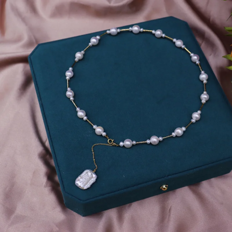 

Natural Freshwater Pearl Necklace for Women, Niche Design, Fashionable, Simple, Minimalist Style, Collarbone Chain Wholesale