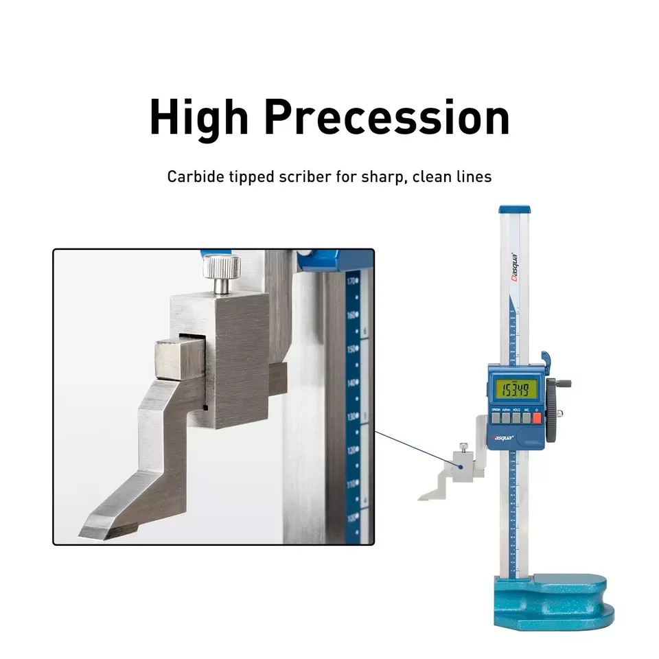 رائجة البيع Dasqua 0-600 مللي متر IP65 مقاوم للماء مقياس الارتفاع الرقمي الثقيل 00-24 ''الإلكترونية مع نقل لاسلكي