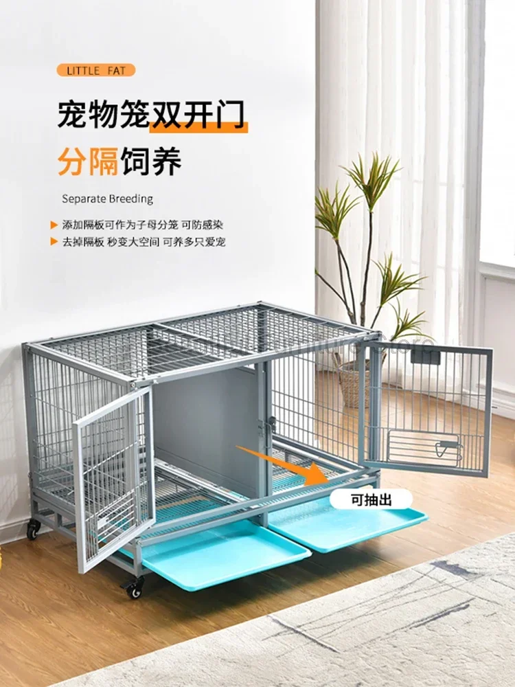 

Cage Large Dog Golden Retriever Labrador Indoor and Outdoor Double-door Dogs Cage Small and Medium-sized Dogs Folding Cage Cats