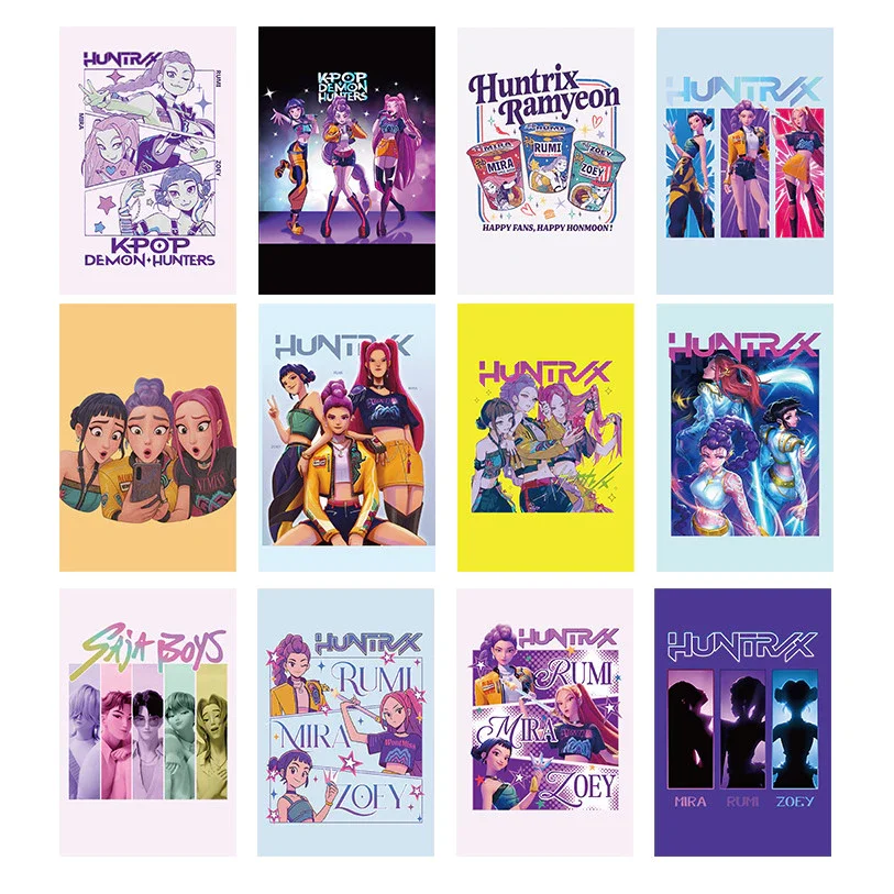 ​ مجموعة بطاقات الصور المقطوعة مكونة من 92 قطعة من KPop Demon Hunters Rumi Jinu - مجموعة ملصقات بطاقات Saja Boys Lomo هدية من الملصقات ​