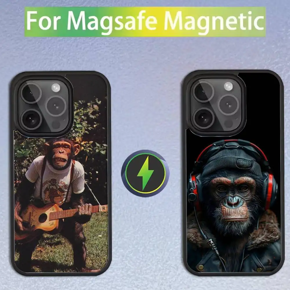 

Monkey Music Meme Phone Case For iPhone 17,16,15,14,13,12,11,Pro,Max,Plus,Mini,SE Magsafe Magnetic Wireless Charging