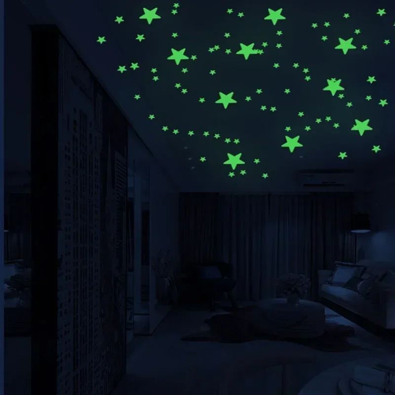 144pcs/sheet Luminous Stars Starry Sky Top in The Night Wall Stickers for Kids Bedroom DIY Glow Stickers for Switch Home Wall