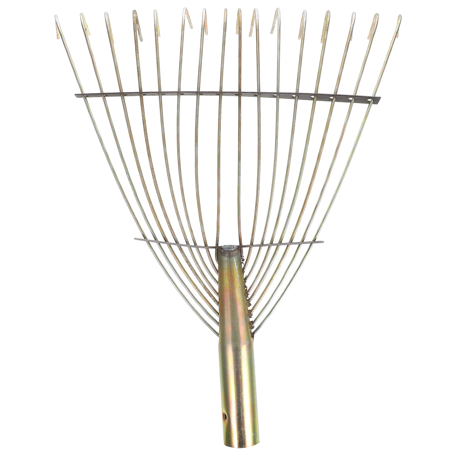 

16T Steel Wire Rake Head Durable Anti-Tangle Garden Lawn Flower Beds Replacement Metal Leaf Rake For Yard Grass Camp Turf