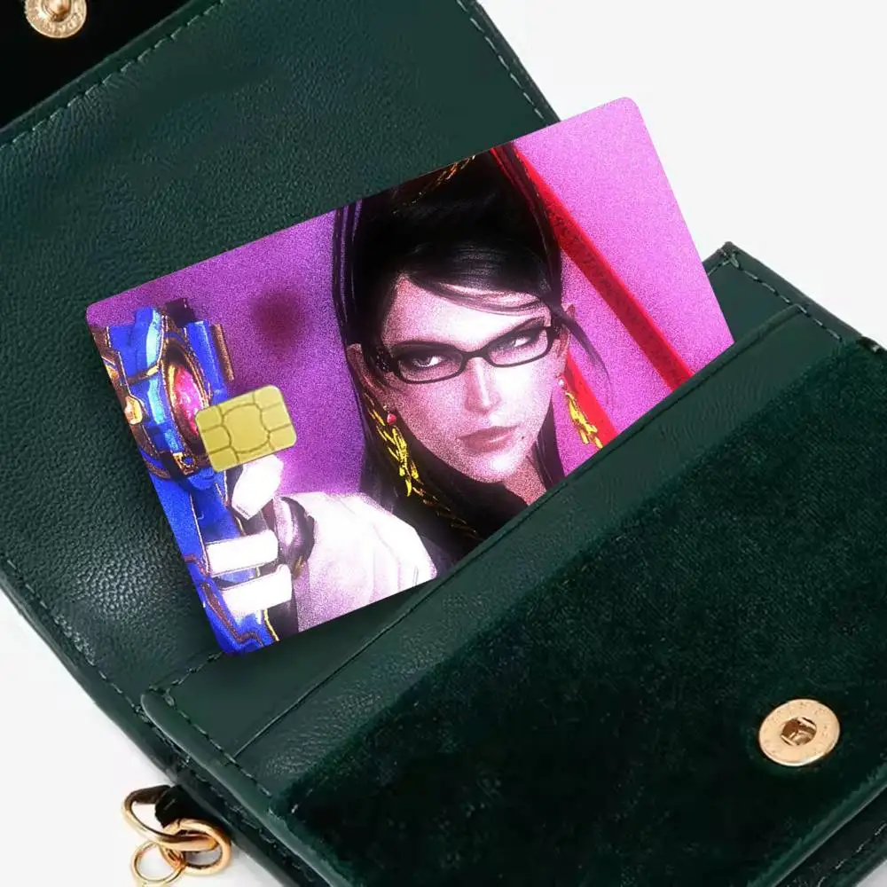 Game B-Bayonetta 4pcs 1Set Laser Holographic Sticker Skin Cover for Credit Bank Debit Card