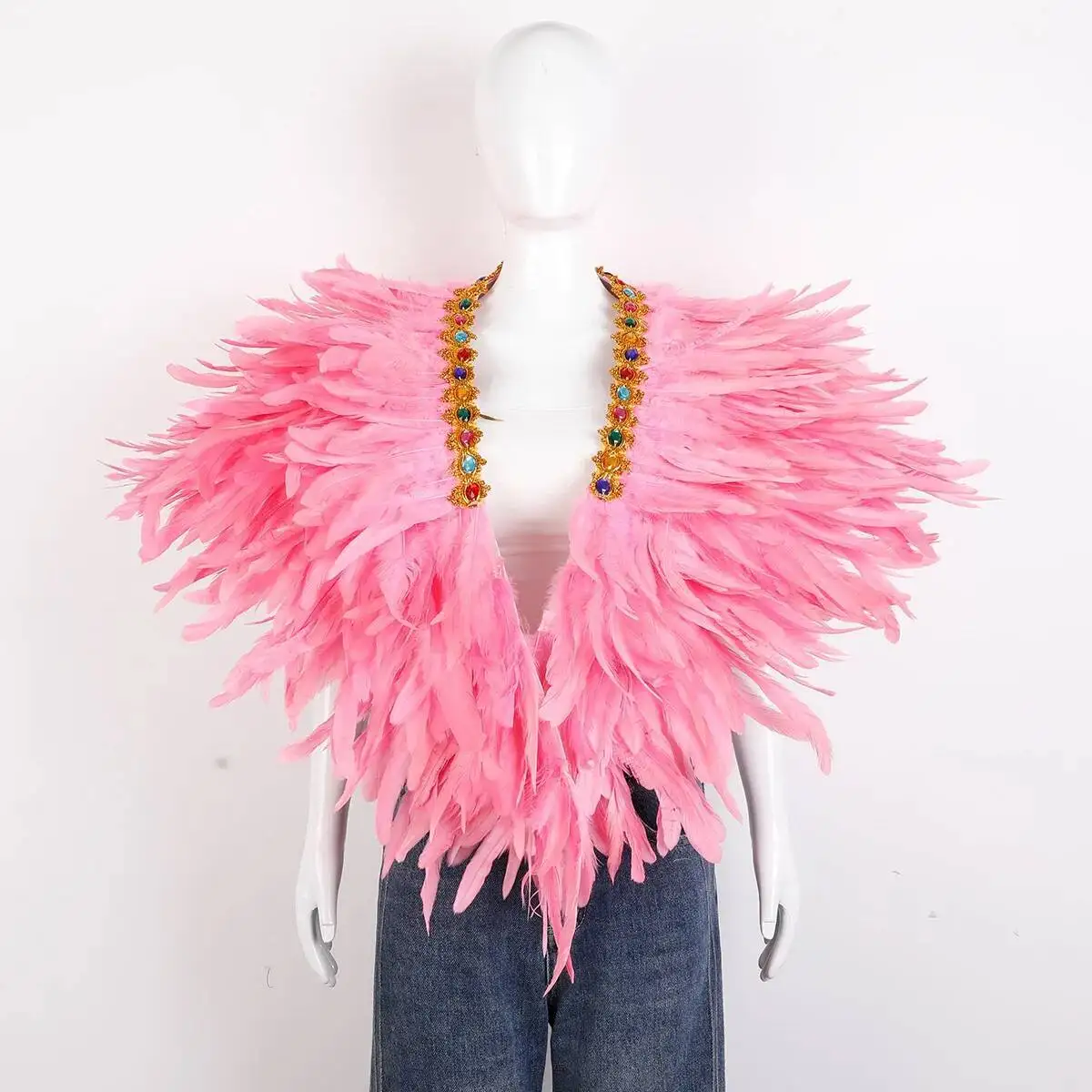 Karneval Maskerade Kostüm Zubehör Gefälschte Party Schal Cosplay Schal Frauen Halloween Feder Übergroße Tücher