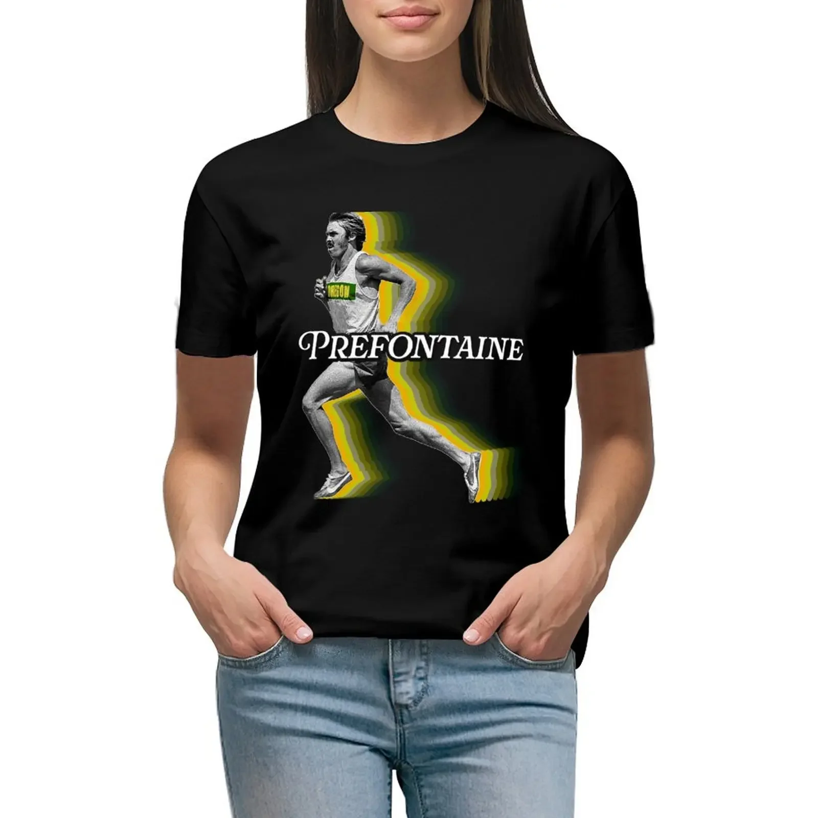 

Retro Steve Prefontaine Running Form Fade T-Shirt new edition quick-drying quick drying t-shirts for Women graphic tees