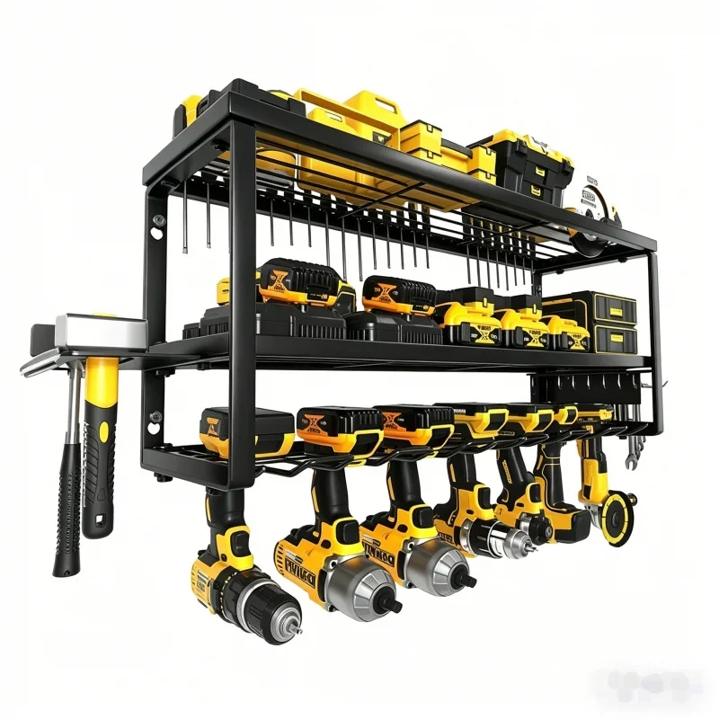 Heavy Duty Electric Tool Organizer Wall Mounted Storage Rack for Commuter Folding Bike Parts Adult Bicycle Tool Holder 7 Speed A