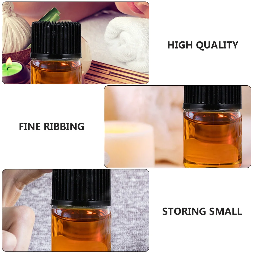 

50Pcs Transparent Glass Bottles Essential Oil Vials Refillable Clear Sample Containers Mini Storage Travel Use