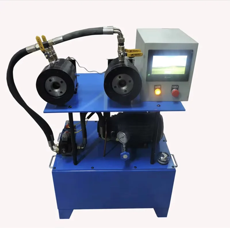 Two oil cylinder Digital machine for crimping pressed soft tube gardening Stainless steel wire braided hose with 2 sets of dies