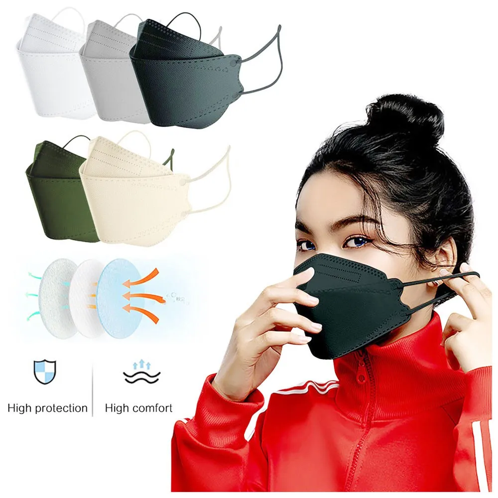 50pc Mixed Adult Masks Disposable Masks With The Same Color Multi-Color Masks Three-Dimensional Protection Daily Practicality