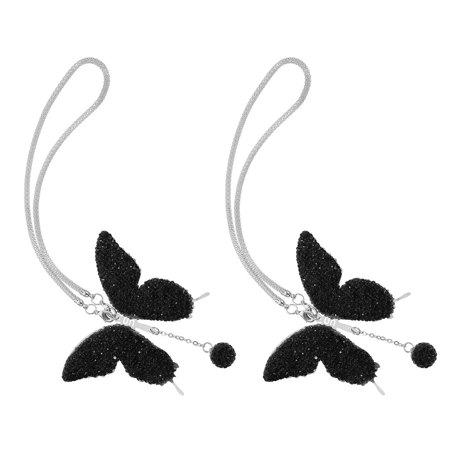 

2 шт. подвески-бабочки на зеркало заднего вида с кристаллами и стразами, украшение для автомобиля, аксессуары для интерьера авто, любимые женами