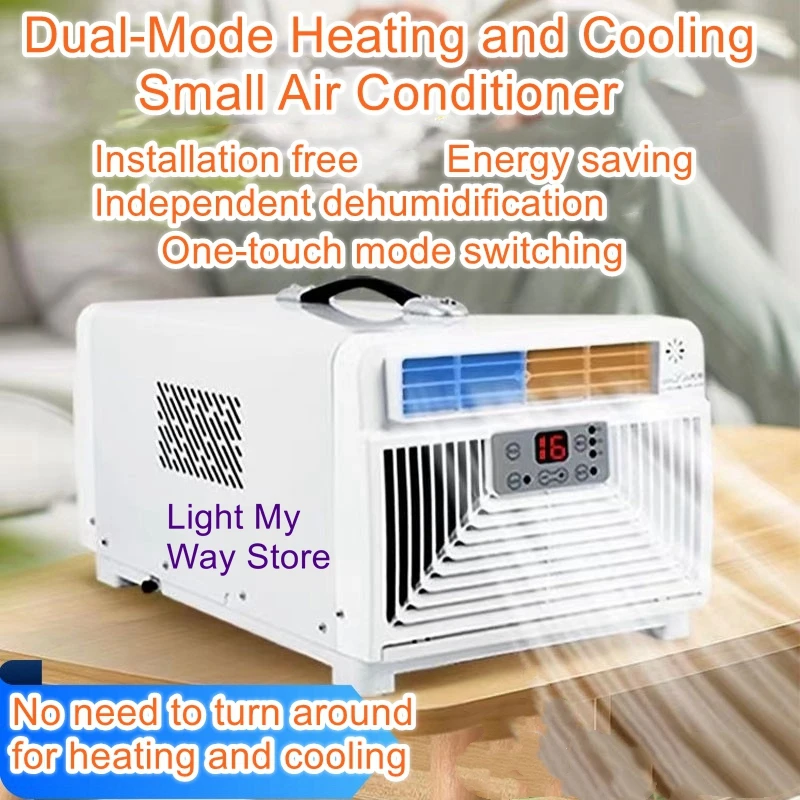 Portable air conditioner cooling and heating in one no installation no drain portable compressor refrigeration air conditioner