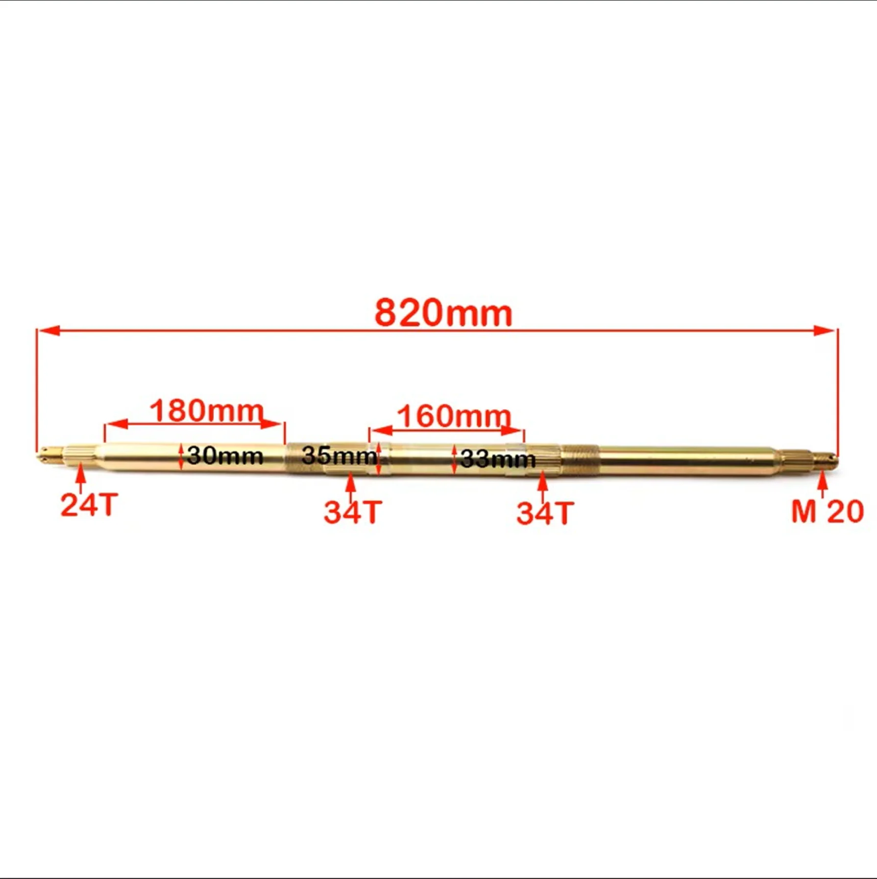 High quality 820mm Rear Axle 24T 34T For DIY 150cc 200cc 250cc ATV UTV Buggy Golf Cart Electric Go Kart Quad Bike Accessories