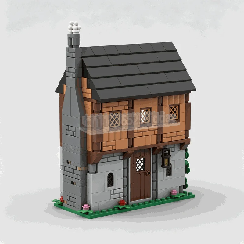 280PCS Medieval Timber House Building Blocks Historic Village Architecture Model DIY Assembly Set Collection Festival Gift Toy