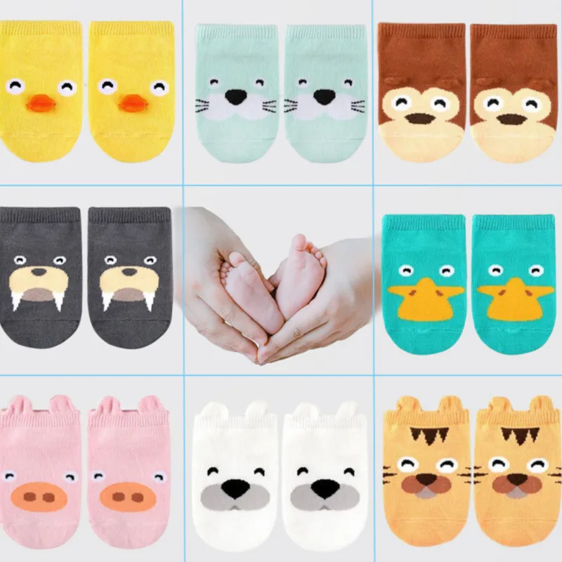 Children's Socks Slipper Baby Girls Boys Anti Slip Kids Toddlers Gift Infant Cartoon Animal Newborn Accessories Clothes Stuff